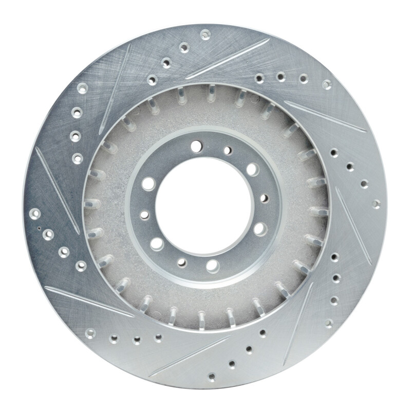 Mitsubishi Montero Sport Brake Rotor (1) - Front Right - R1 Concepts - Drilled & Slotted - Silver - `98-`04